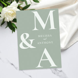 Moderne Minimalistisch Sage Green Wedding Einladung