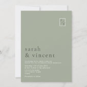 Moderne Minimalistisch Sage Green Wedding Einladung (Vorderseite)