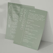 Moderne Minimalistisch Sage Green Wedding Programm