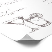 Moderne Minimalistisch Signature Drinks Hochzeitsm Poster (Ecke)