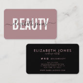 Moderne Minimalistisch Signature Rose Gold Visitenkarte (Vorne/Hinten)