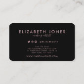 Moderne Minimalistisch Signature Rose Gold Visitenkarte (Rückseite)