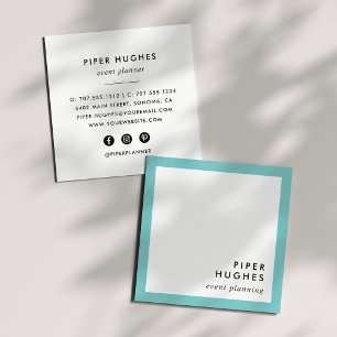 Moderne Minimalistisch Square Business Cards Aqu Quadratische Visitenkarte