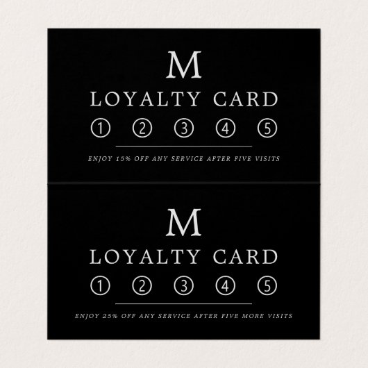 Moderne Minimalistisch Square Monogram Double Loya Visitenkarten (Innenseite Aufgefaltet)