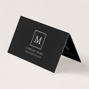 Moderne Minimalistisch Square Monogram Double Loya Visitenkarten