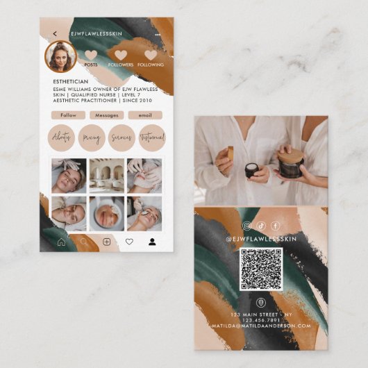 Moderne, minimalistisch-stilvolle QR CODE-Business Visitenkarte (Vorne/Hinten)