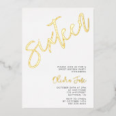 Moderne Minimalistisch Sweet 16 Foto Einladung (Vorderseite)