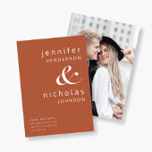 Moderne Minimalistisch Terracotta Ampersand Foto Save The Date