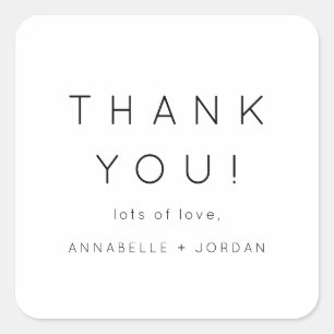 Moderne Minimalistisch zeitlose Hochzeit Vielen Da Quadratischer Aufkleber