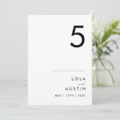 Moderne Minimalistische 12x18 Tischnummer (Stehend Vorderseite)