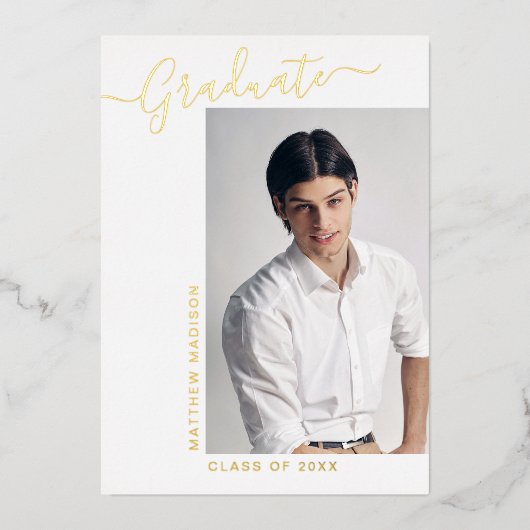 Moderne Minimalistische 1 Foto Grad Ankündigung (Vorderseite)