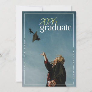 Moderne Minimalistische 2026 Abschlussfoto Abitur Einladung