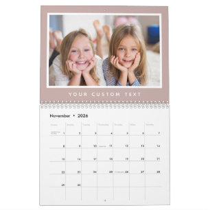Moderne Minimalistische 2027-Familien-Foto-Text Kalender