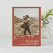 Moderne minimalistische 2-Foto-Begegnungspartei Bo Einladung (Stehend Vorderseite)