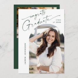 Moderne Minimalistische 2-FOTO-Graduierungspartei Einladung