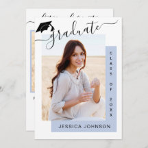 Moderne Minimalistische 2-FOTO-Graduierungspartei