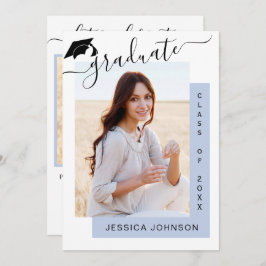 Moderne Minimalistische 2-FOTO-Graduierungspartei Einladung