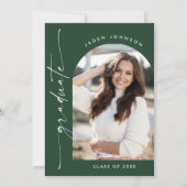 Moderne Minimalistische 2-FOTO-Graduierungspartei Einladung (Vorderseite)