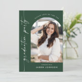 Moderne Minimalistische 2-FOTO-Graduierungspartei Einladung (Stehend Vorderseite)