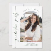 Moderne Minimalistische 2-FOTO-Graduierungspartei Einladung (Vorderseite)