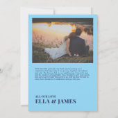 Moderne Minimalistische 2-Foto-Hochzeit Dankeskarte (Rückseite)