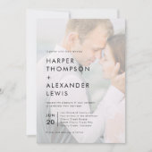 Moderne Minimalistische 2-Foto Hochzeitseinladung Einladung (Vorderseite)