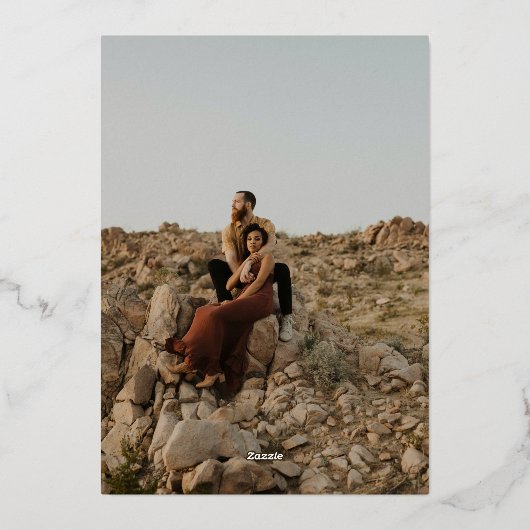 Moderne, minimalistische 2-Foto-Partei Folieneinladung (Rückseite)