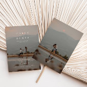 Moderne, Minimalistische 2-Foto-Script-Hochzeit Einladung