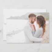 Moderne Minimalistische 2-Foto-Verlobung Schwarz/W Einladung (Rückseite)