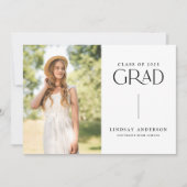 Moderne Minimalistische 3-Foto-Graduierungspartei Einladung (Vorderseite)