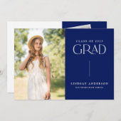 Moderne Minimalistische 3-Foto-Graduierungspartei Einladung (Vorne/Hinten)