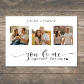 Moderne minimalistische 3-Foto-Script-Collage-Hoch Save The Date