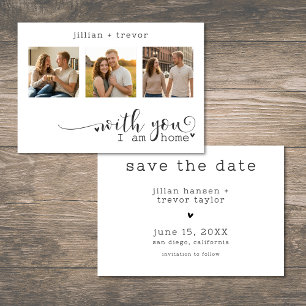 Moderne Minimalistische 3-Foto-Script-Collage-Hoch Save The Date
