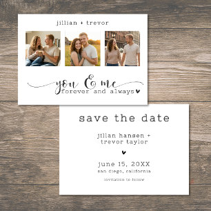 Moderne Minimalistische 3-Foto-Script-Collage-Hoch Save The Date