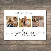 Moderne Minimalistische 3-Foto-Script-Collage-Hoch Save The Date