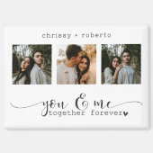 Moderne minimalistische 3-Foto-Script-Collage Magnet (Vorderseite)