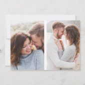 Moderne Minimalistische 3-Foto-Verlobung Schwarz/W Einladung (Rückseite)