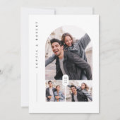 Moderne Minimalistische 3 Fotocollage Hochzeit Einladung (Vorderseite)