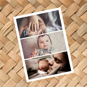 Moderne Minimalistische 3 Fotos Danke Baby Shower
