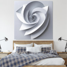 Moderne minimalistische 3D-geometrische weiße Rose