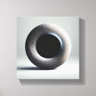 Moderne minimalistische 3D-gerippte Torus-Kunst -  Leinwanddruck
