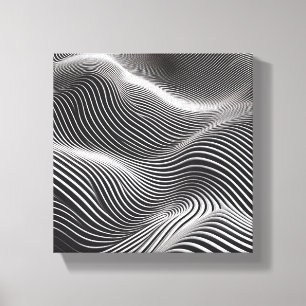 Moderne minimalistische 3D-Wellenkunst - Abstrakte Leinwanddruck