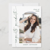 Moderne Minimalistische 4-FOTO-Graduierungspartei Einladung (Vorderseite)