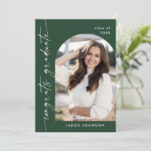 Moderne Minimalistische 4-FOTO-Graduierungspartei Einladung (Stehend Vorderseite)