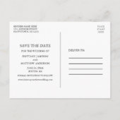 Moderne Minimalistische 4 Fotos Save the Date Kraf Postkarte (Rückseite)