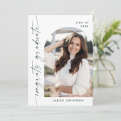 Moderne Minimalistische 5-FOTO-Graduierungspartei Einladung (Stehend Vorderseite)