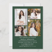 Moderne Minimalistische 5-FOTO-Graduierungspartei Einladung (Rückseite)