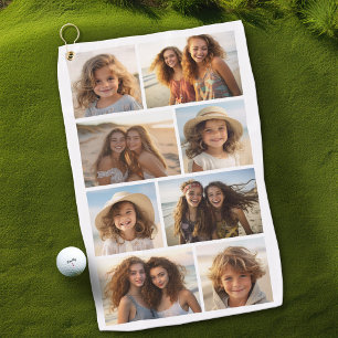 Moderne Minimalistische 8-Foto-Raster-Collage - We Golfhandtuch