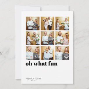 Moderne minimalistische 9-Quadrate-Festfoto Feiertagskarte