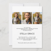 Moderne Minimalistische Abschlussfeier Ankündigung (Rückseite)